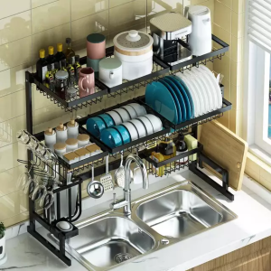 Double Layer Sink Plate Rack-85cm