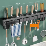 Wall Mounted Knife Cutlery holder with hooks - Image 2