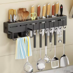 Wall Mounted Knife Cutlery holder with hooks