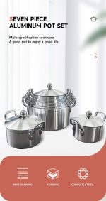 7 PCS Aluminium Cooking Pots - Image 6
